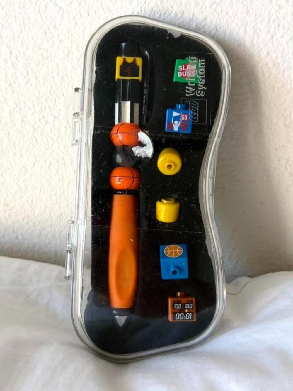 1999 LEGO Writing System Ink Pen and Case Basketball Theme